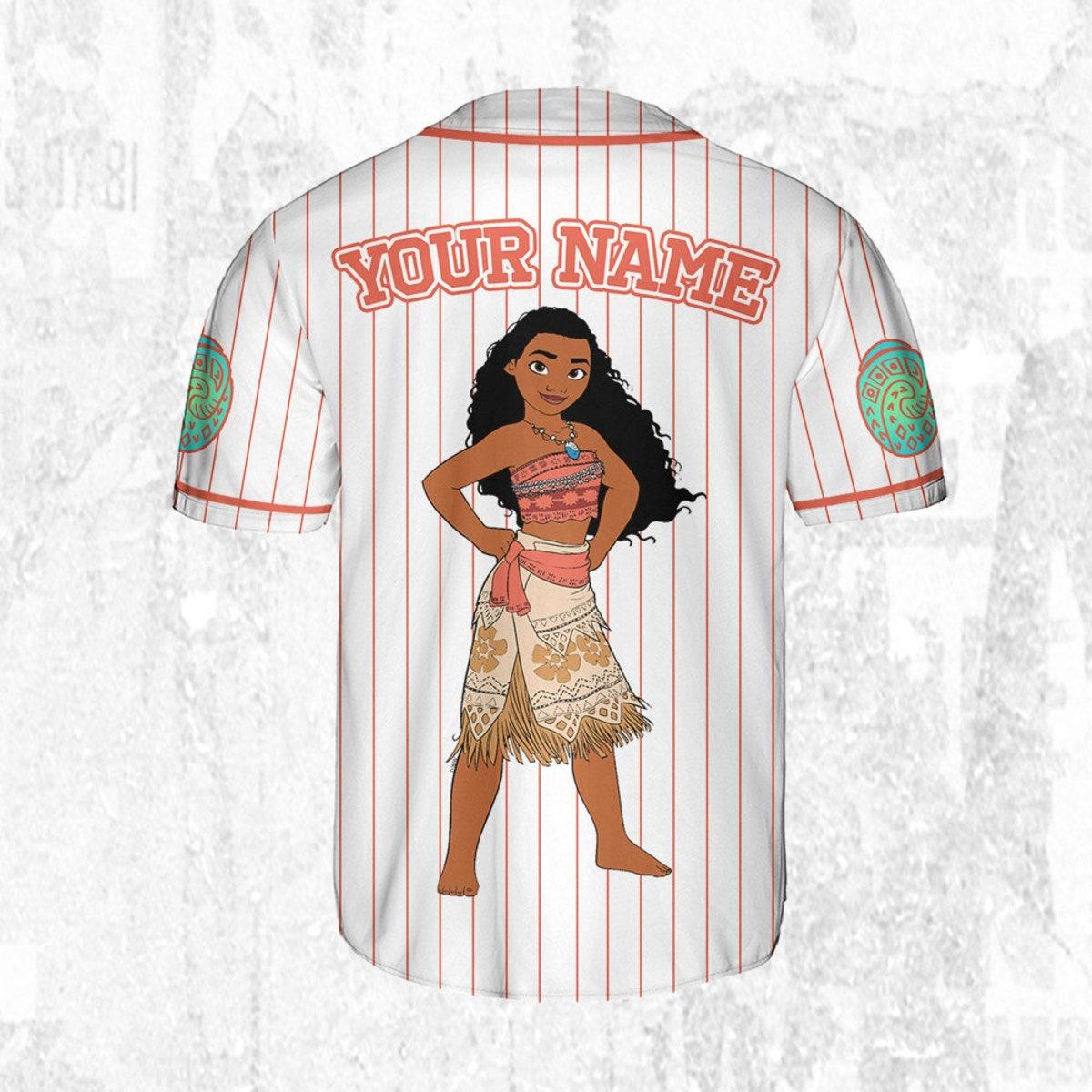 Custom Disney Princess Moana Jersey Disney Baseball Jersey 4