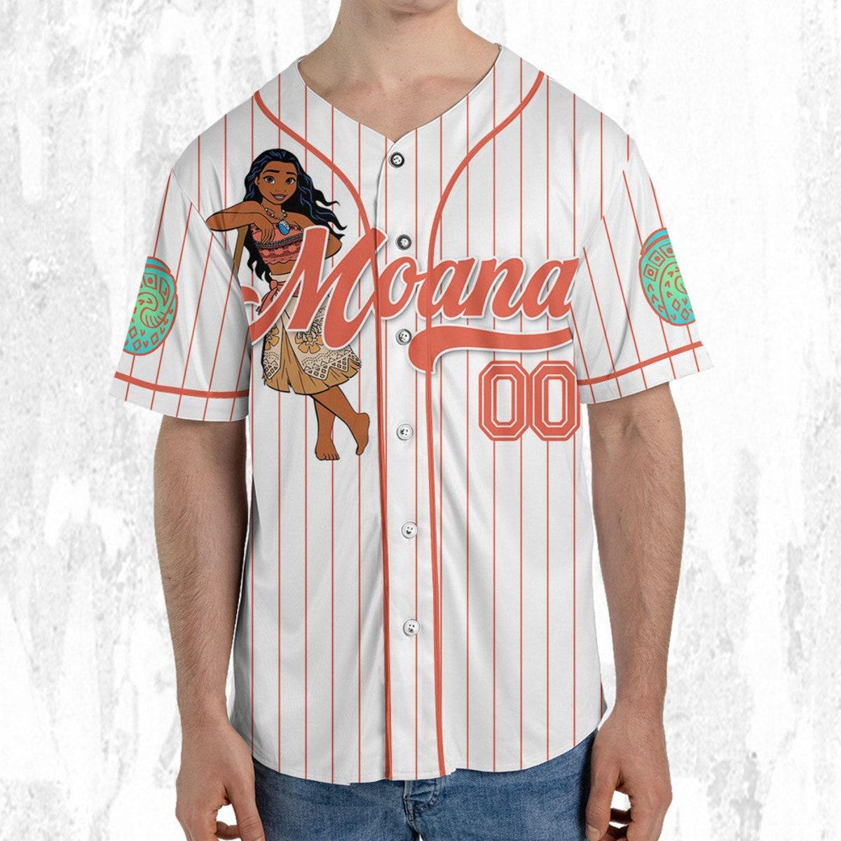 Custom Disney Princess Moana Jersey Disney Baseball Jersey 5