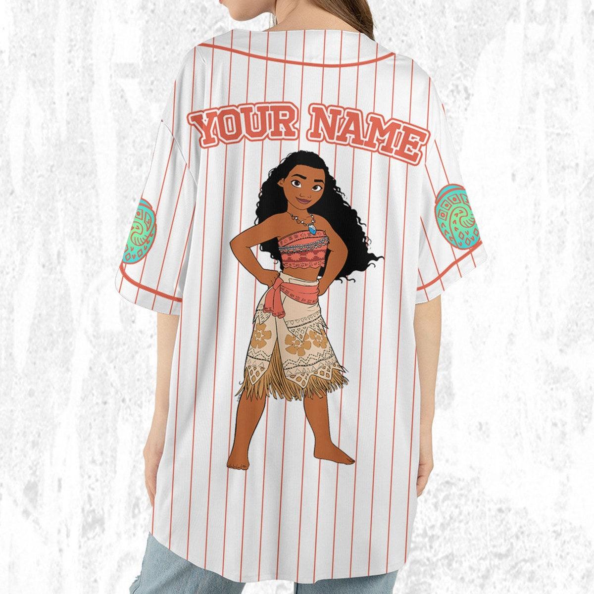 Custom Disney Princess Moana Jersey Disney Baseball Jersey 6