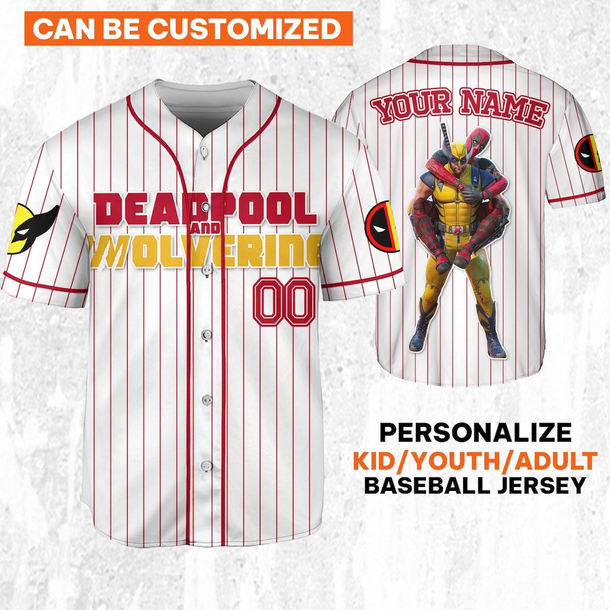 Custom Disney W And D Friendship Deadpool Simple Baseball Jersey 1