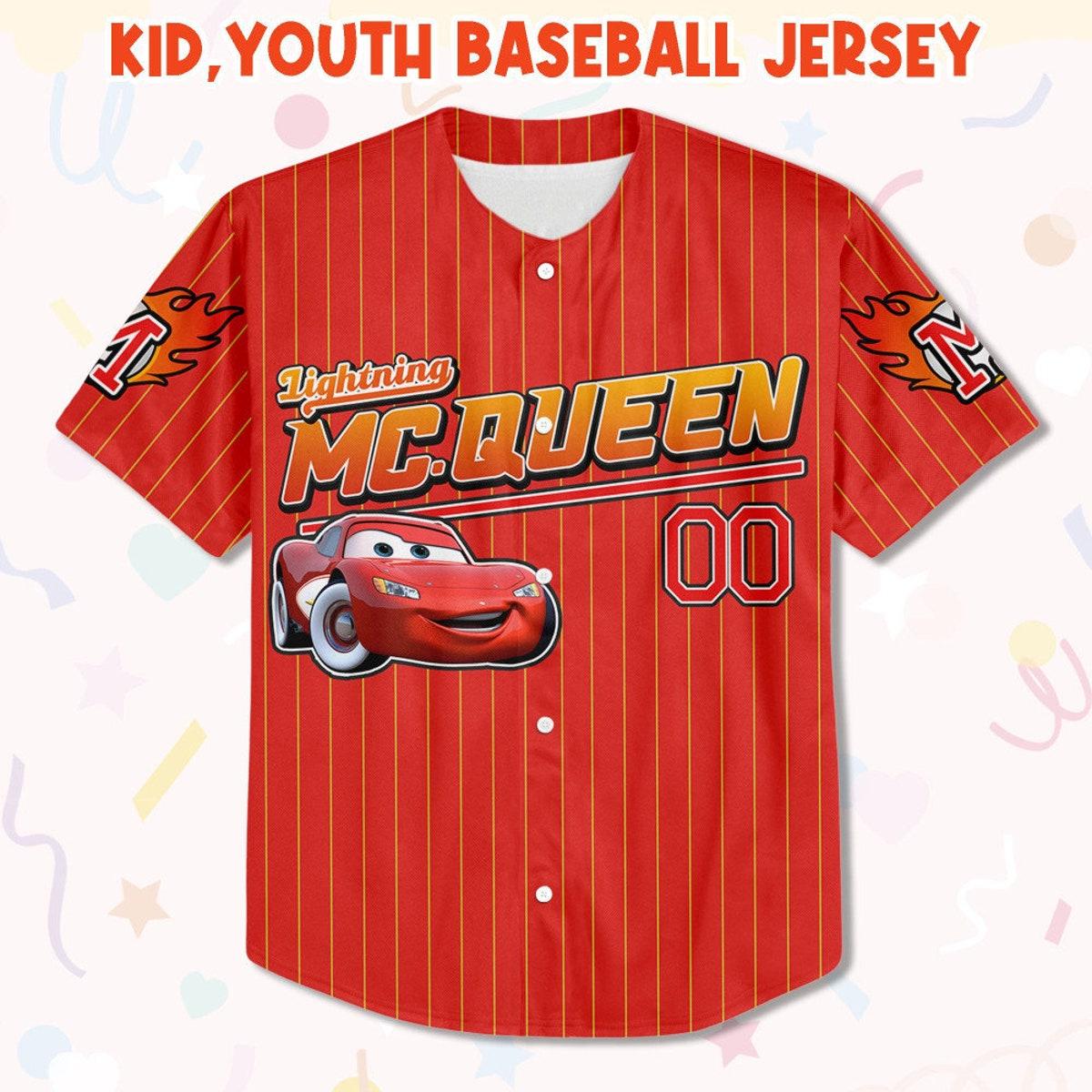 Custom Mc Queen Red Baseball Jersey 2