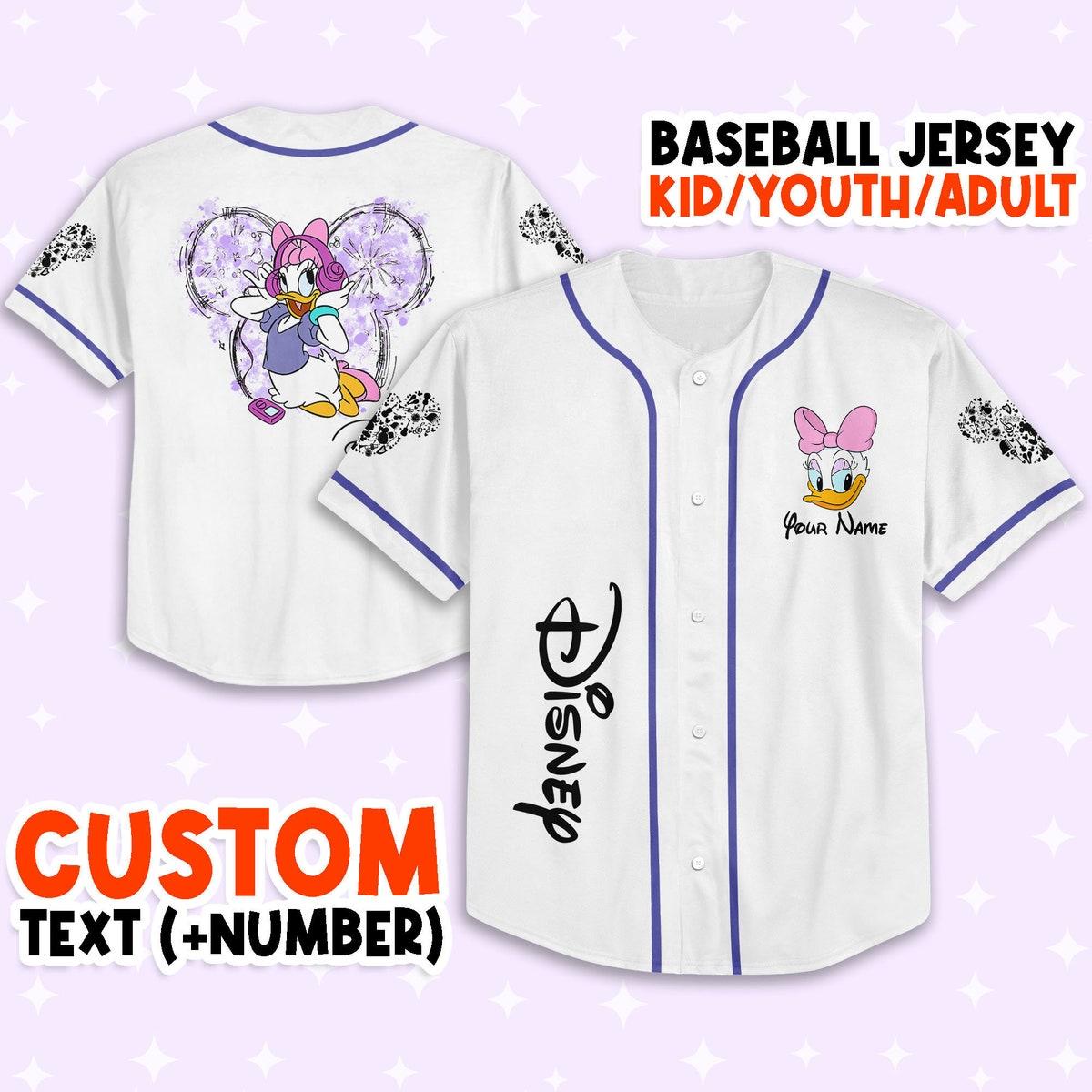 Custom Purple Daisy Disney Game Day Jersey Daisy Baseball Jersey 1