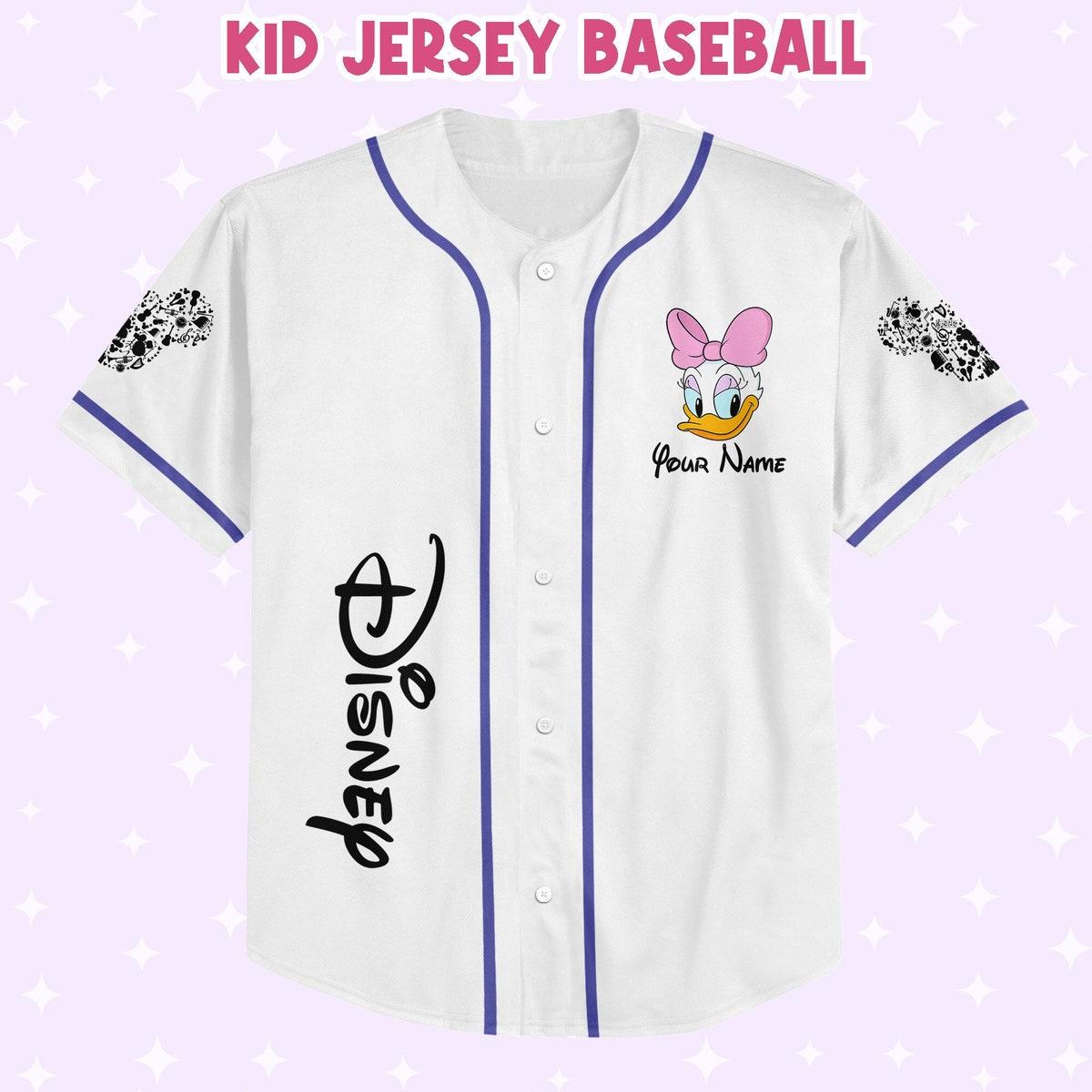 Custom Purple Daisy Disney Game Day Jersey Daisy Baseball Jersey 2