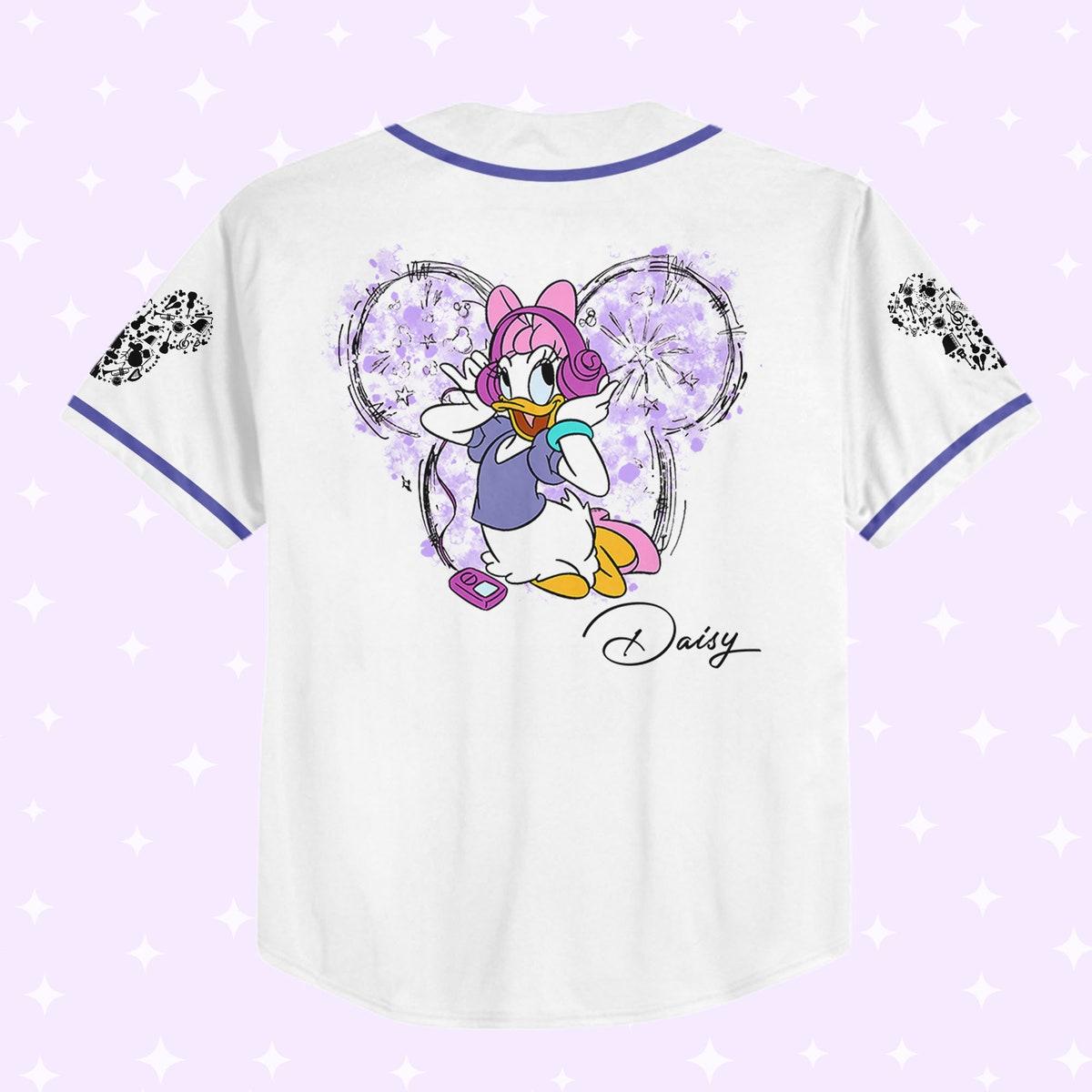 Custom Purple Daisy Disney Game Day Jersey Daisy Baseball Jersey 3