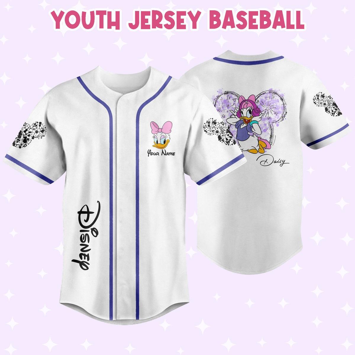 Custom Purple Daisy Disney Game Day Jersey Daisy Baseball Jersey 5