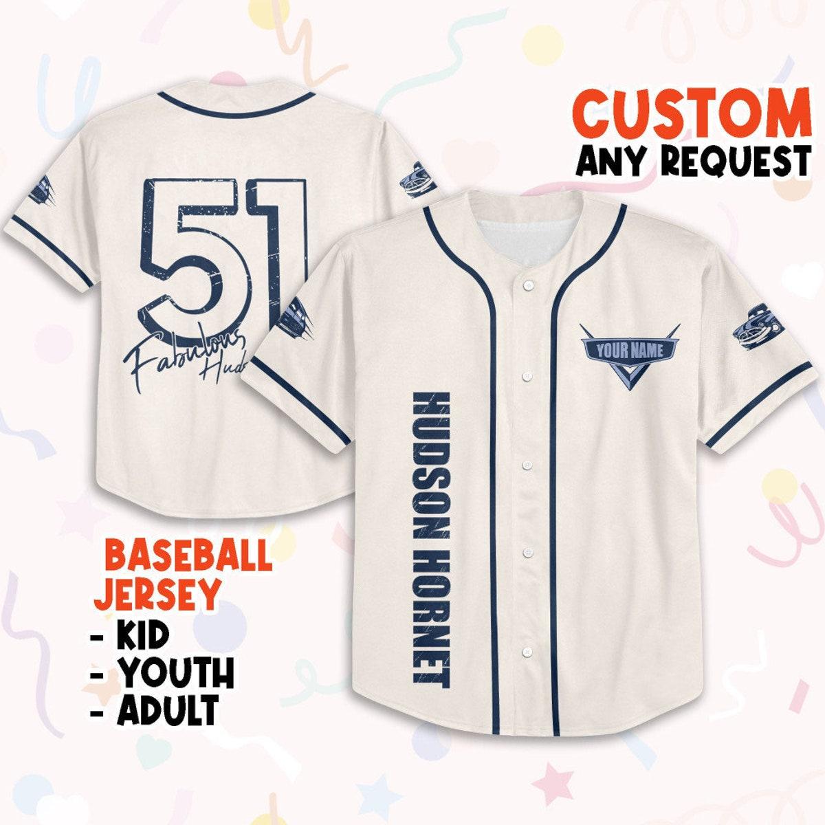 Personalize Cars Fabulous Hudson Hornet Custom Text Baseball Jersey 1