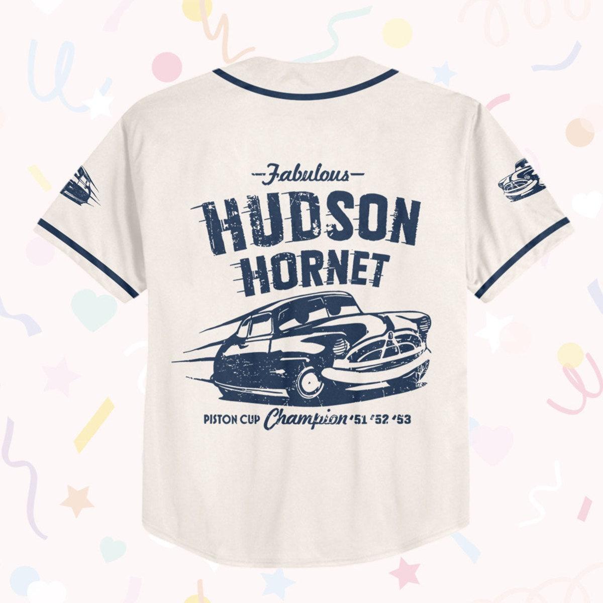 Personalize Cars Hudson Hornet Piston Cup Champion Custom Text Baseball Jersey 3