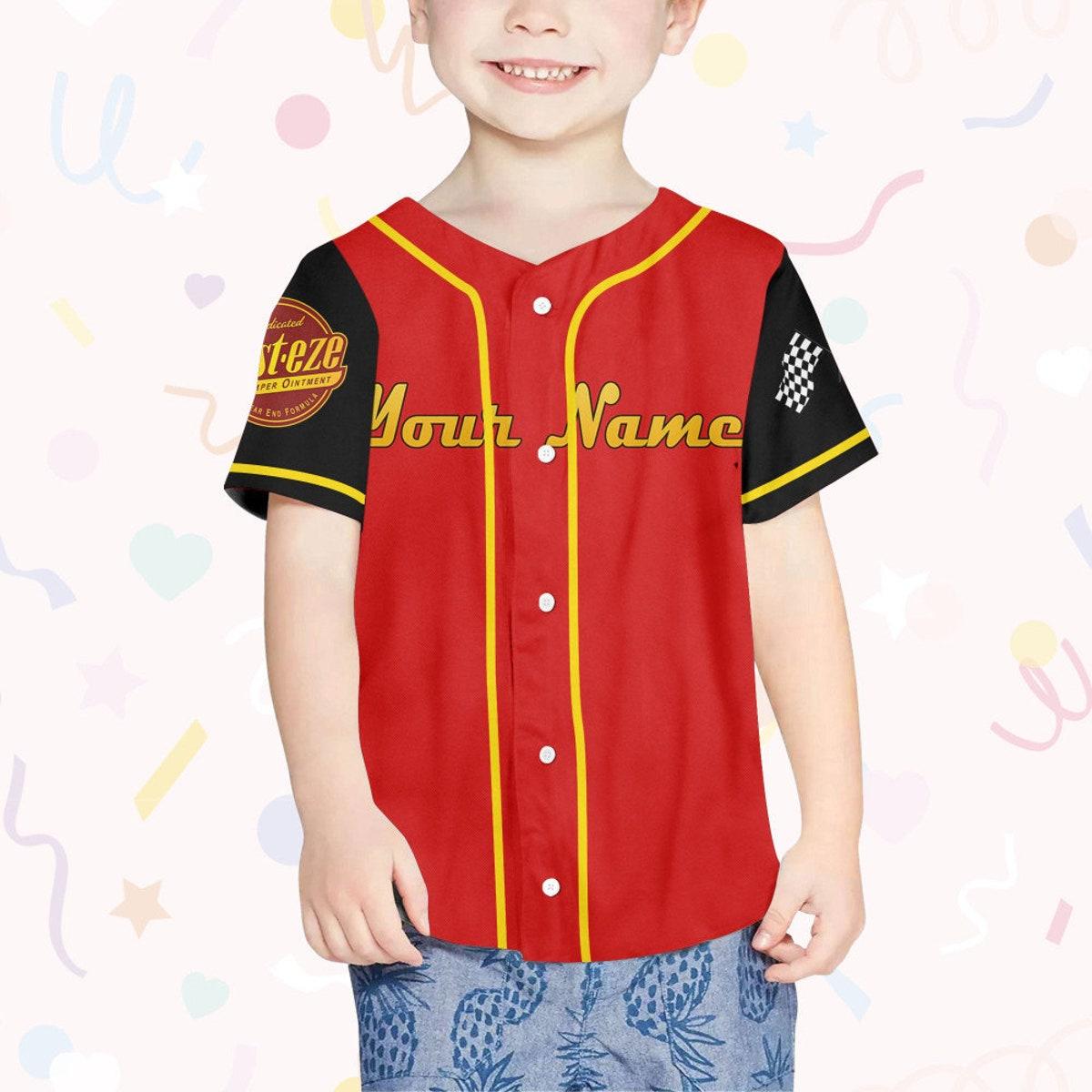 Personalize Cars Lightning Mcqueen I Am Speed Custom Text Baseball Jersey 4