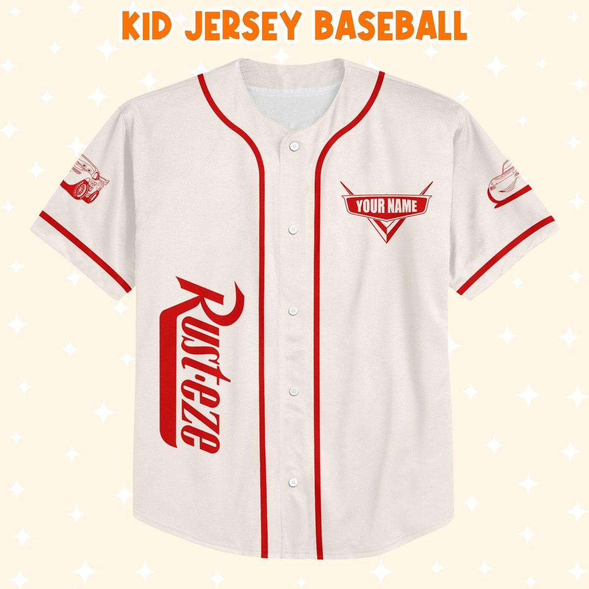 Personalize Cars Retro Lightning Mcqueen Car 1977 Red Baseball Jersey 2