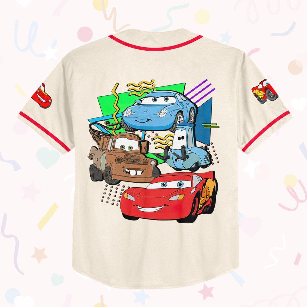 Personalize Cars Retro Style Disney Pixar Cars Baseball Jersey 3