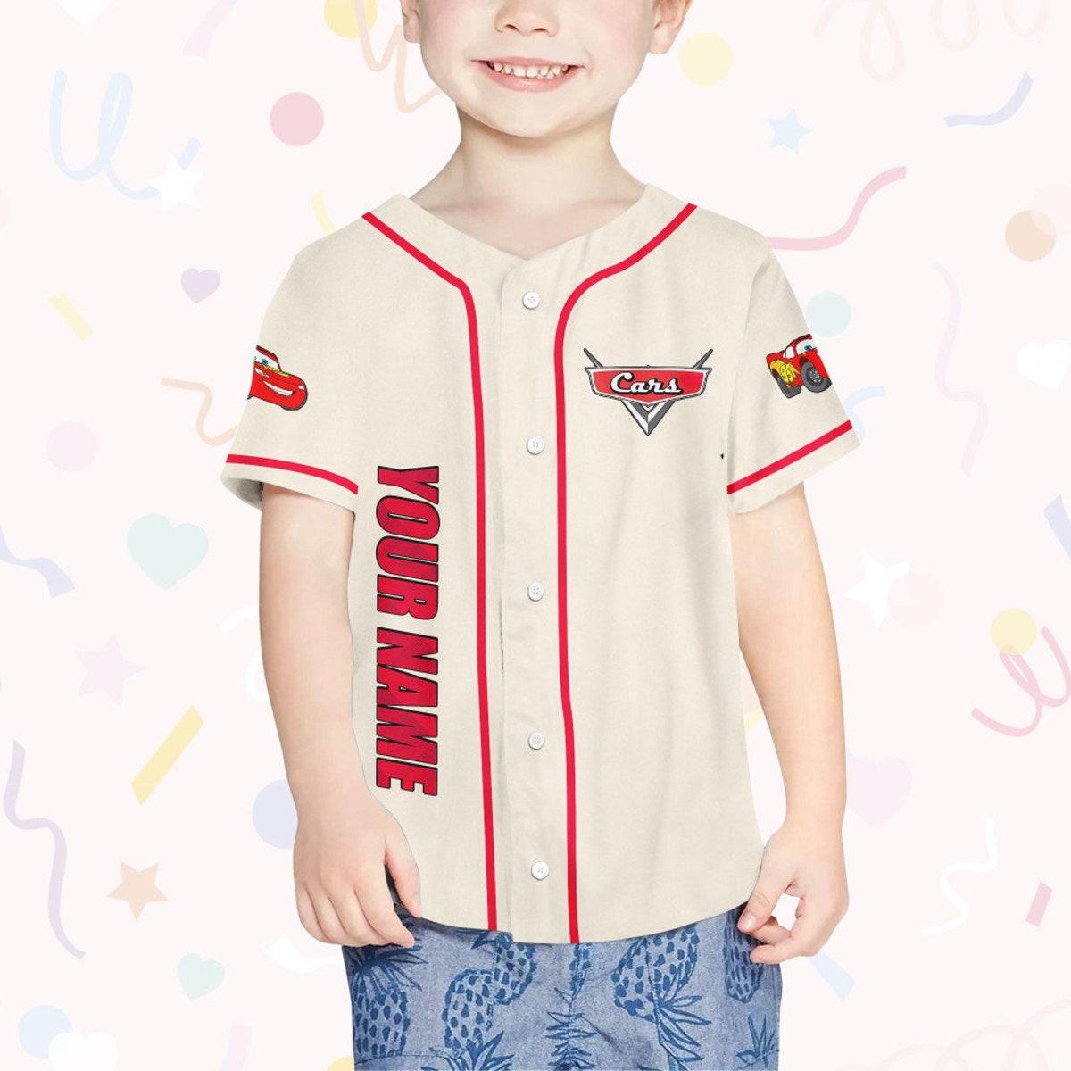 Personalize Cars Retro Style Disney Pixar Cars Baseball Jersey 4