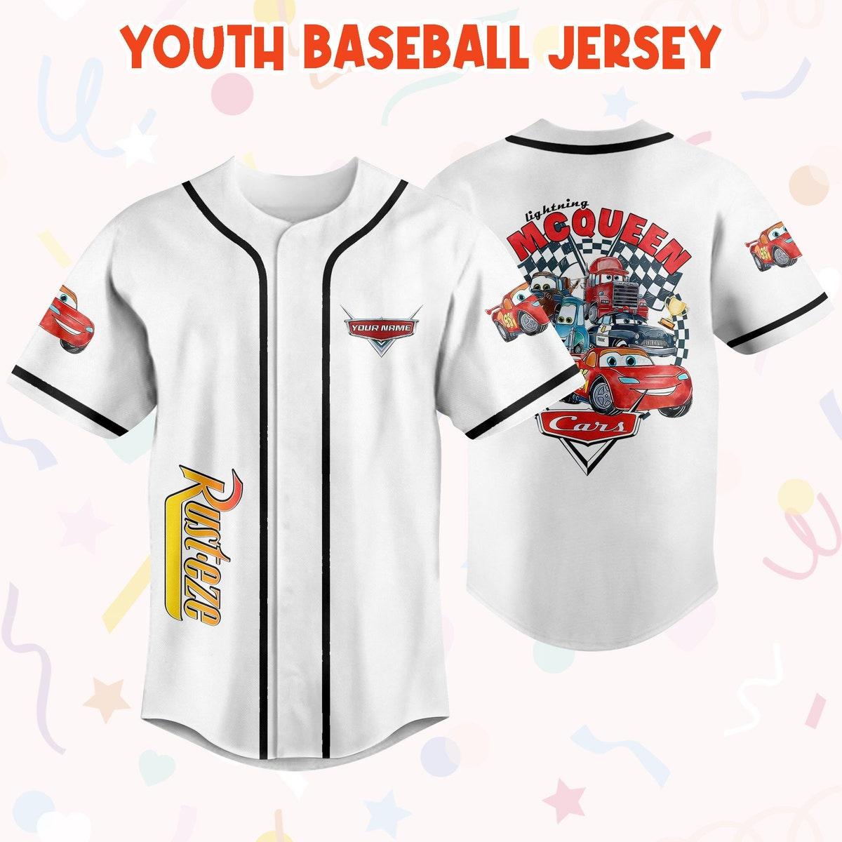 Personalize Cars Retro Vintage Lightning Mcqueen Art Baseball Jersey 5