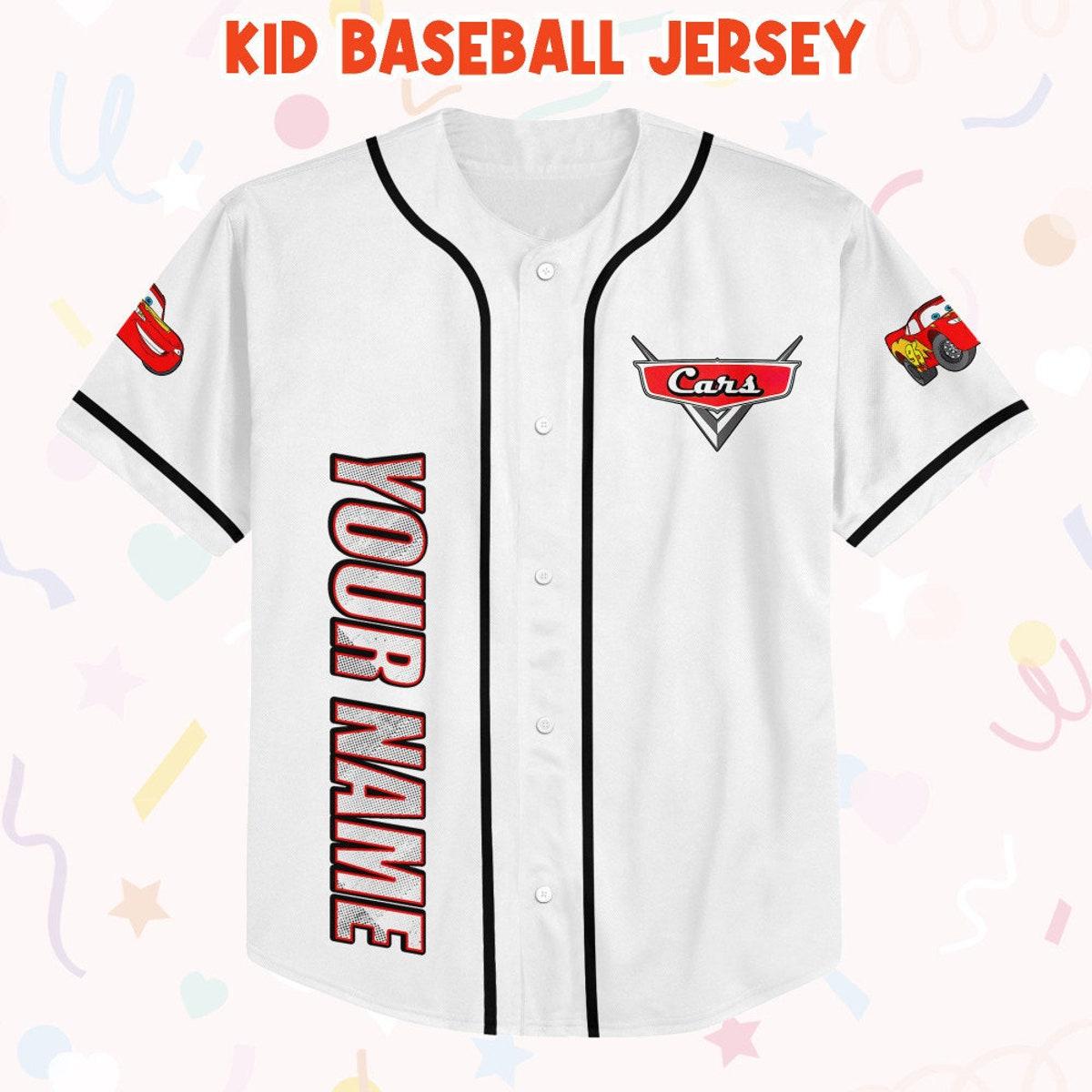 Personalize Cars Vintage Mcqueen Red Disney Baseball Jersey 2