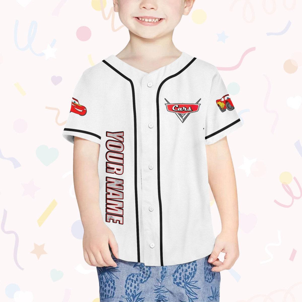 Personalize Cars Vintage Mcqueen Red Disney Baseball Jersey 4