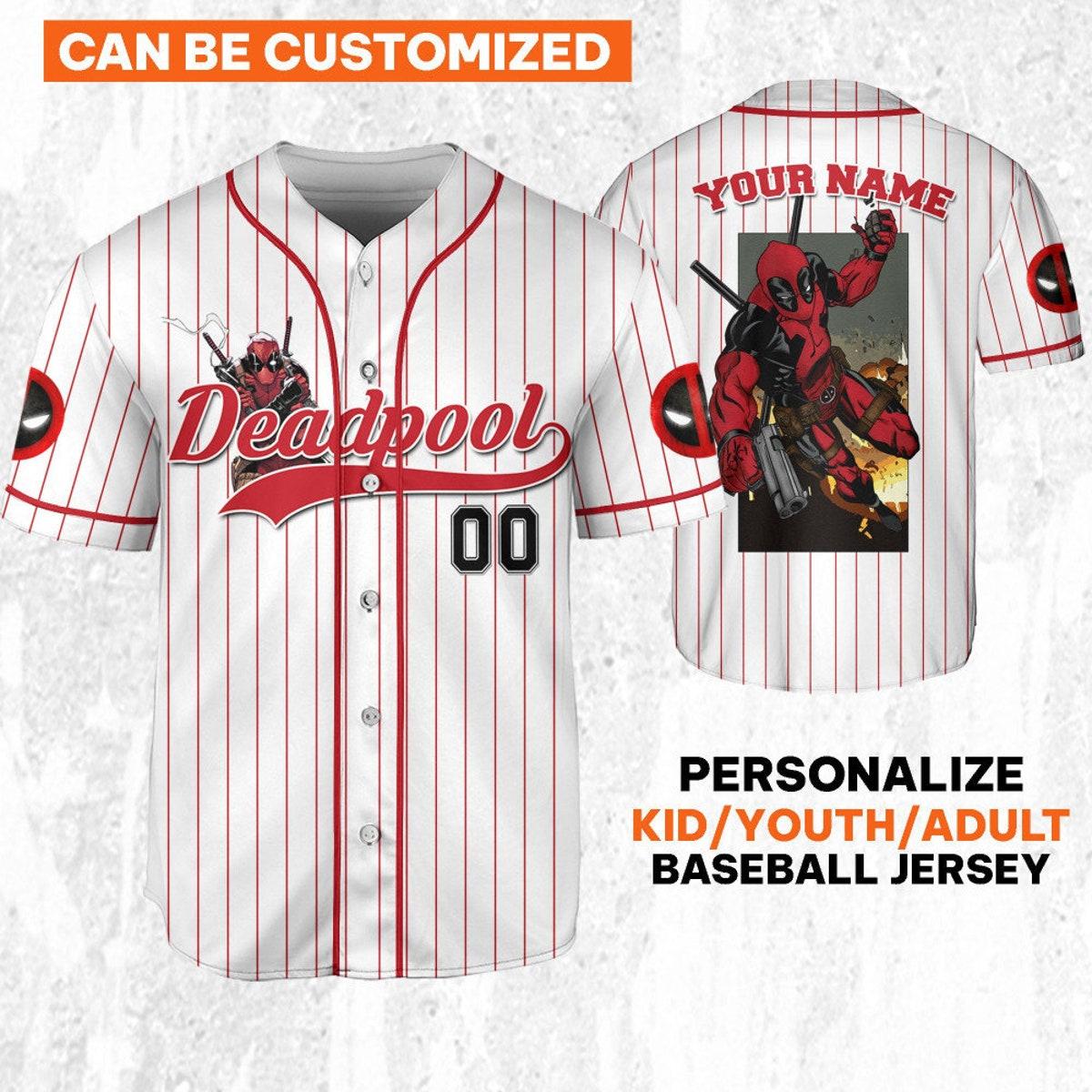 Personalize Deadpool Grenade Wolverine And Deadpool Baseball Jersey 1