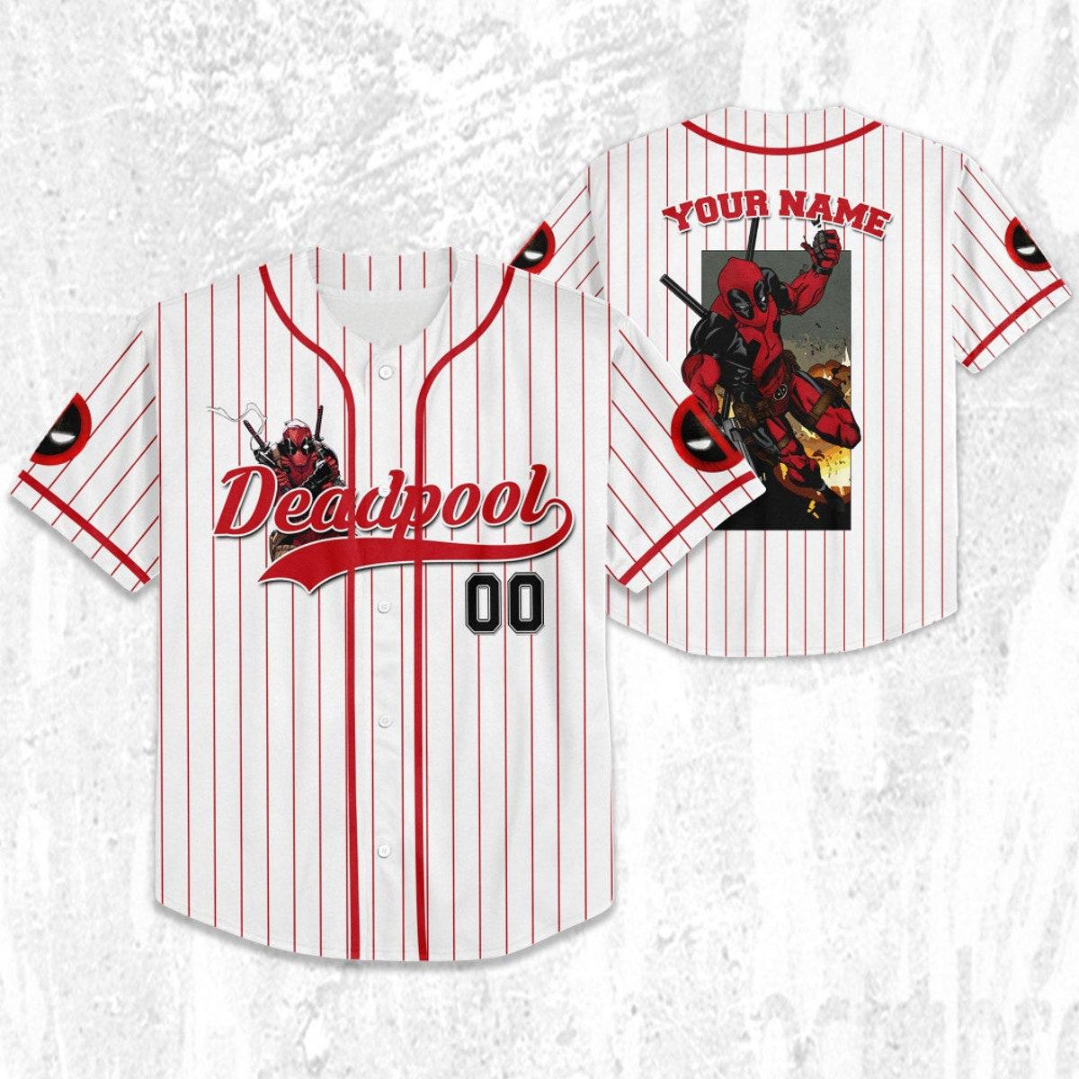 Personalize Deadpool Grenade Wolverine And Deadpool Baseball Jersey 2