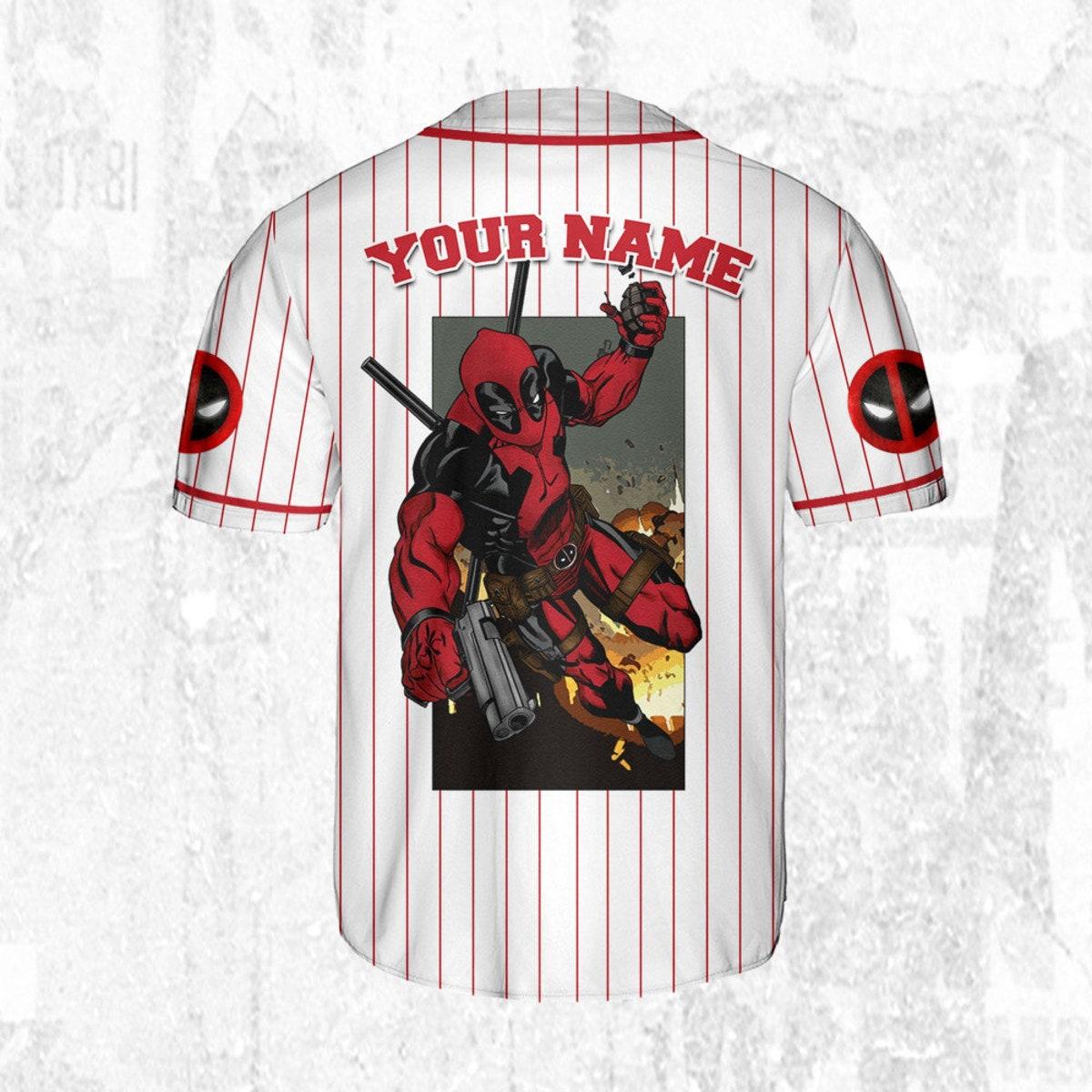 Personalize Deadpool Grenade Wolverine And Deadpool Baseball Jersey 4