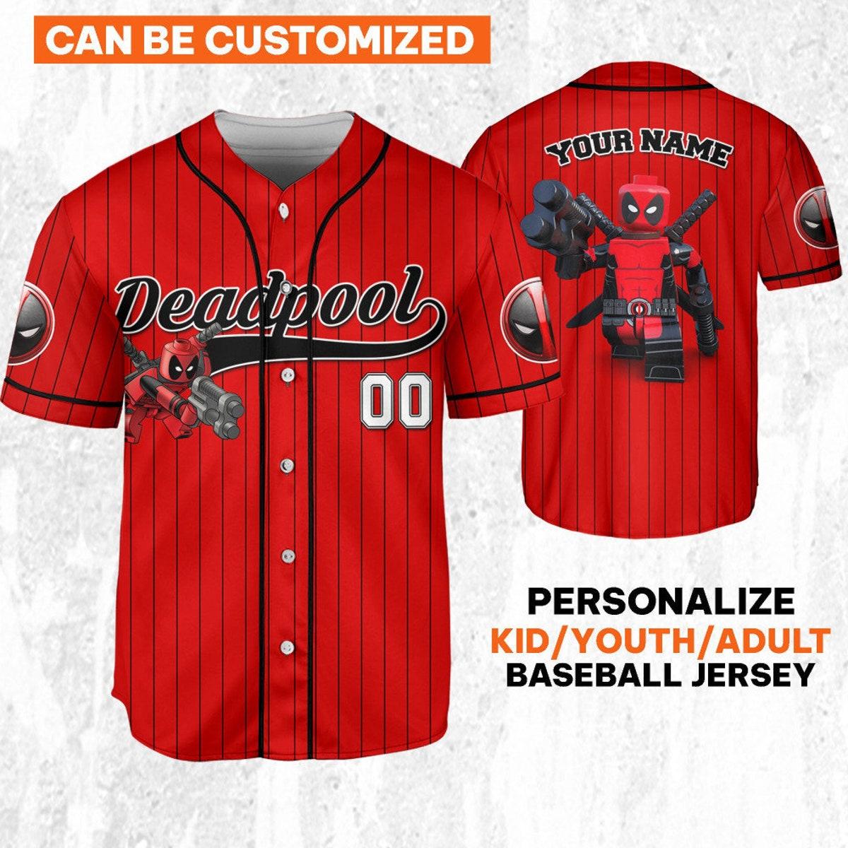 Personalize Deadpool Lego Hero Sport Baseball Jersey 1