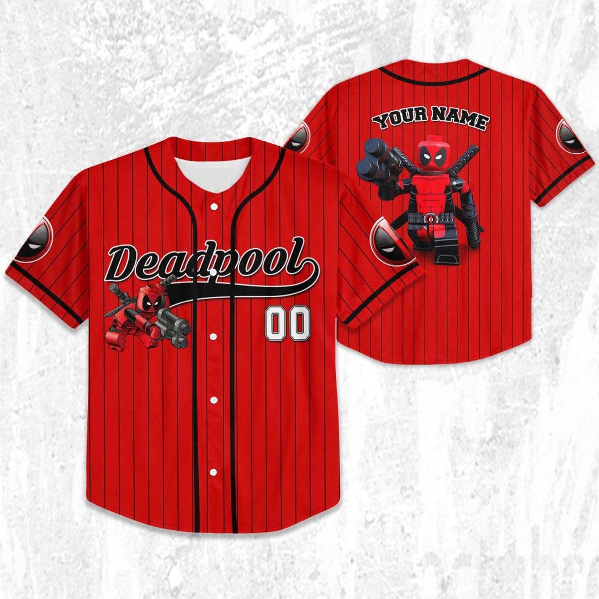 Personalize Deadpool Lego Hero Sport Baseball Jersey 2