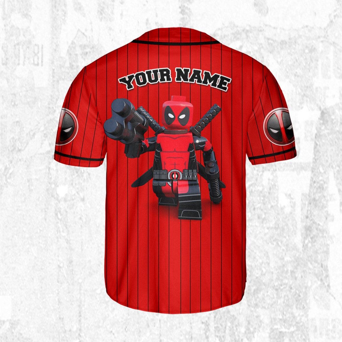 Personalize Deadpool Lego Hero Sport Baseball Jersey 4