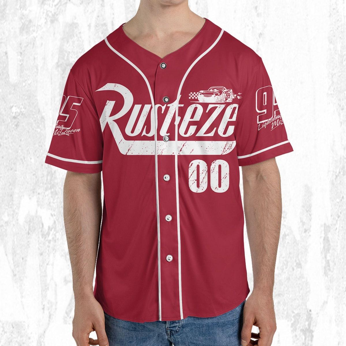 Personalize Disney Cars Lightning Mcqueen Racing Series Red Baseball Jersey 5