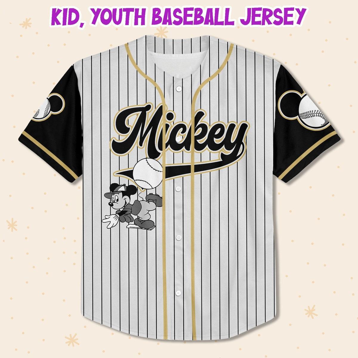 Personalize Disney Mickey Baseball Black Baseball Jersey 2