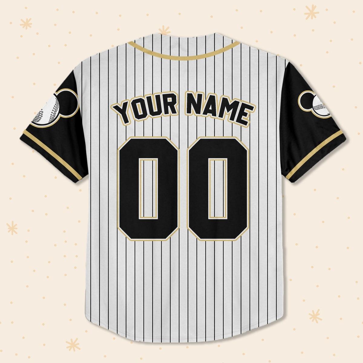 Personalize Disney Mickey Baseball Black Baseball Jersey 3