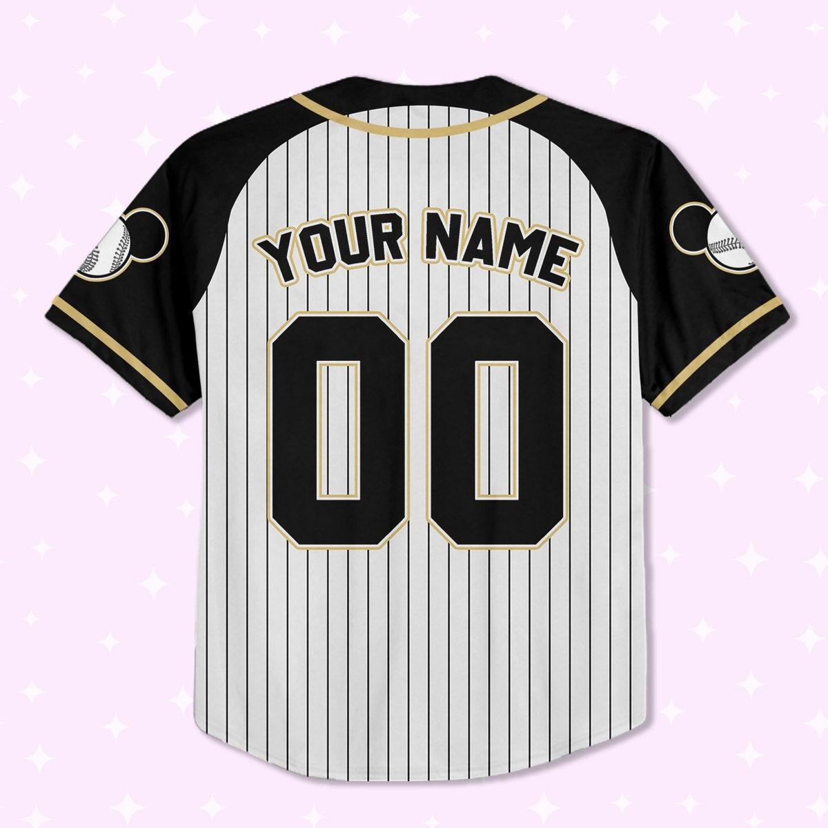 Personalize Disney Mickey Black Grey Color Baseball Jersey 3