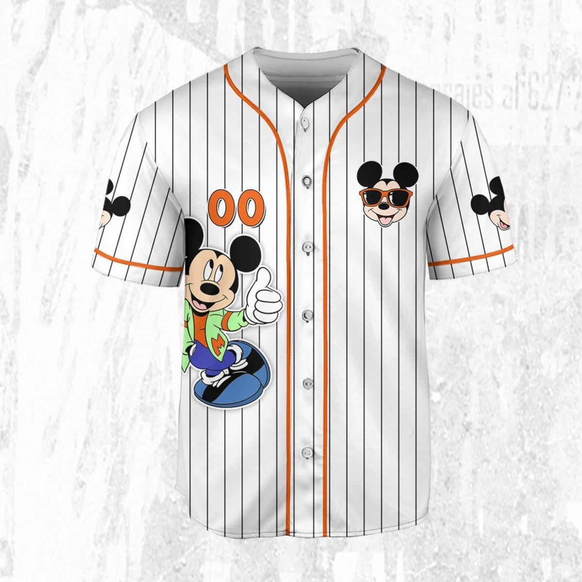 Personalize Disney Mickey Mouse Happy Young White Baseball Jersey 3