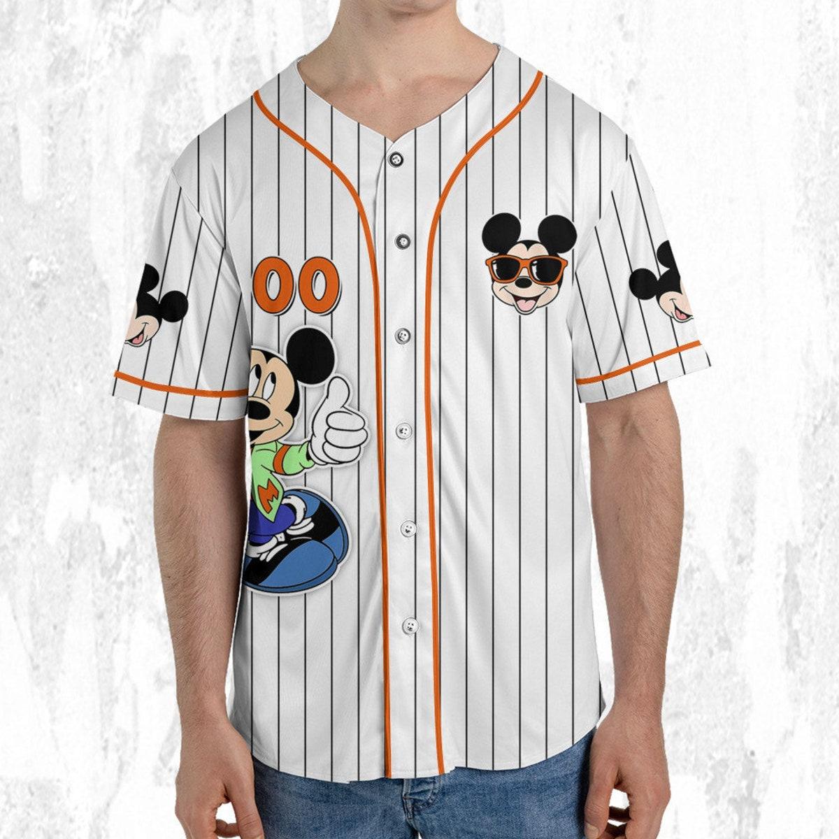 Personalize Disney Mickey Mouse Happy Young White Baseball Jersey 5