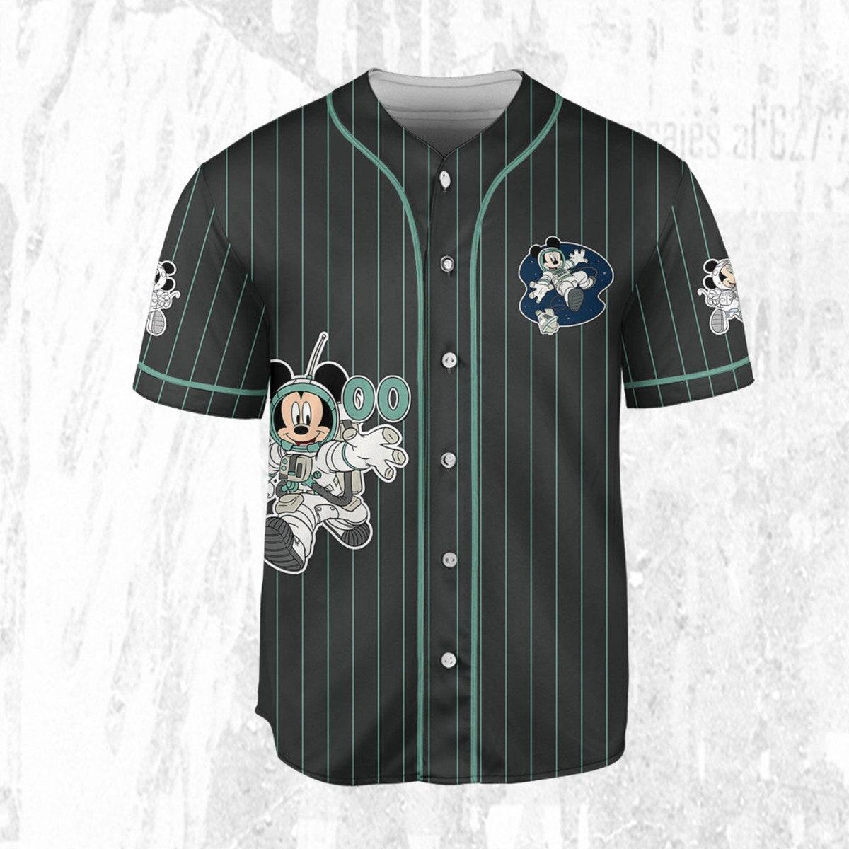 Personalize Disney Mickey Mouse Space Space Travel Dark Baseball Jersey 3