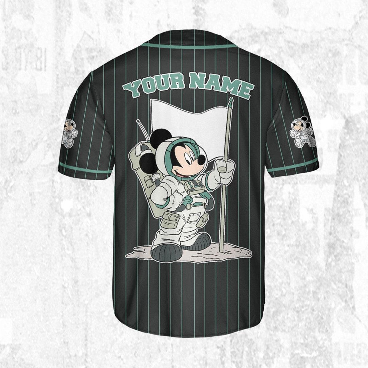 Personalize Disney Mickey Mouse Space Space Travel Dark Baseball Jersey 4