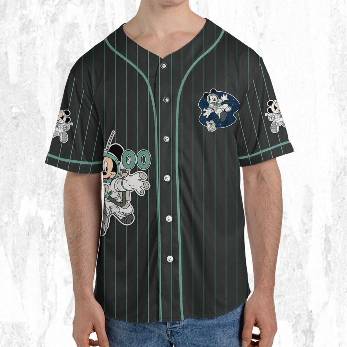 Personalize Disney Mickey Mouse Space Space Travel Dark Baseball Jersey 5