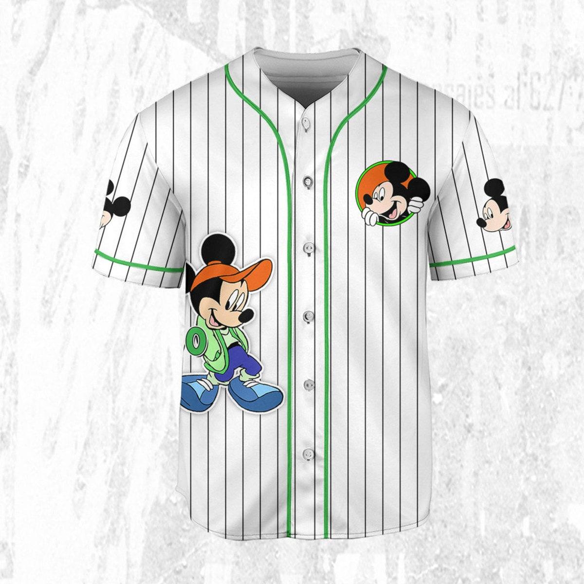 Personalize Disney Mickey Mouse Young White Baseball Jersey 3