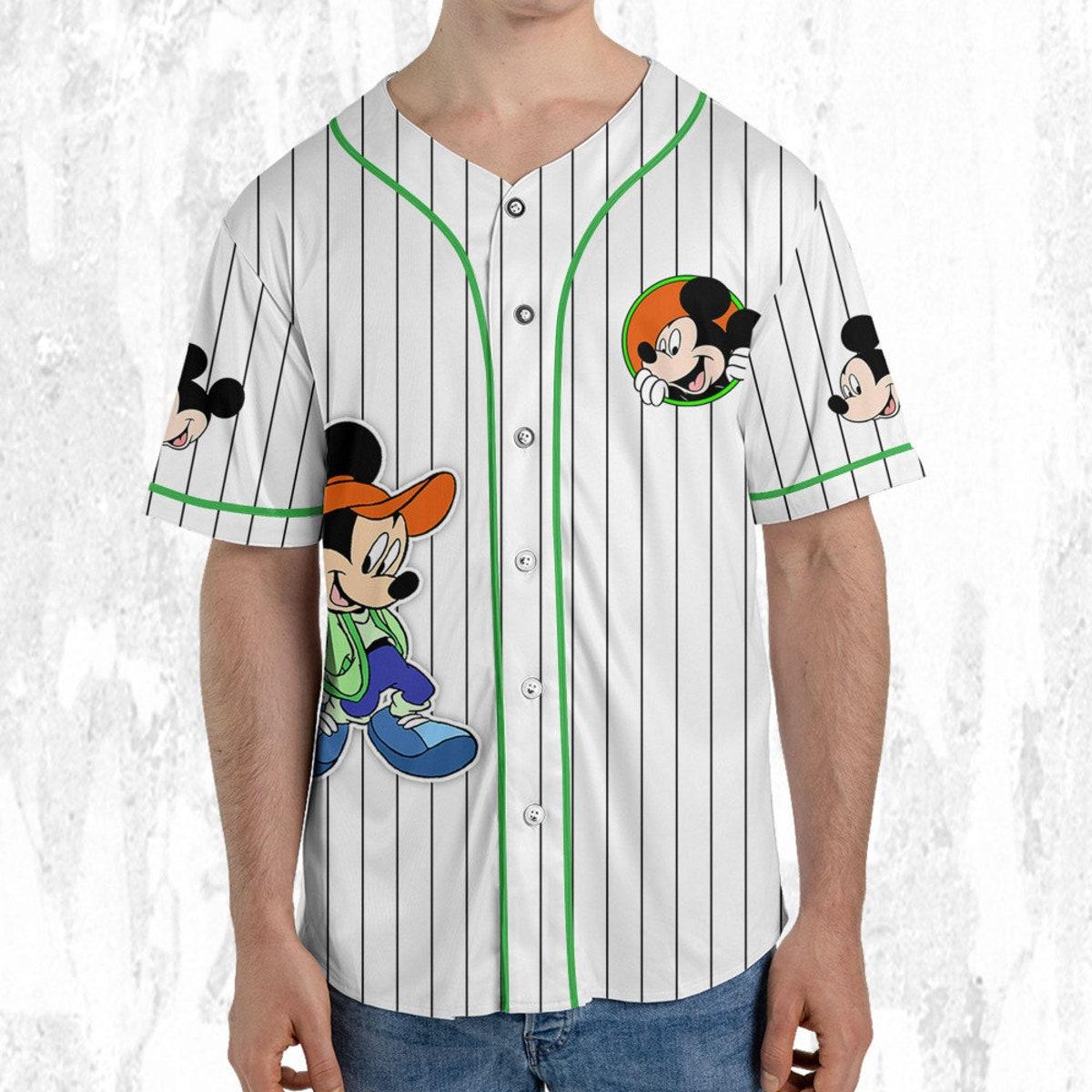 Personalize Disney Mickey Mouse Young White Baseball Jersey 5