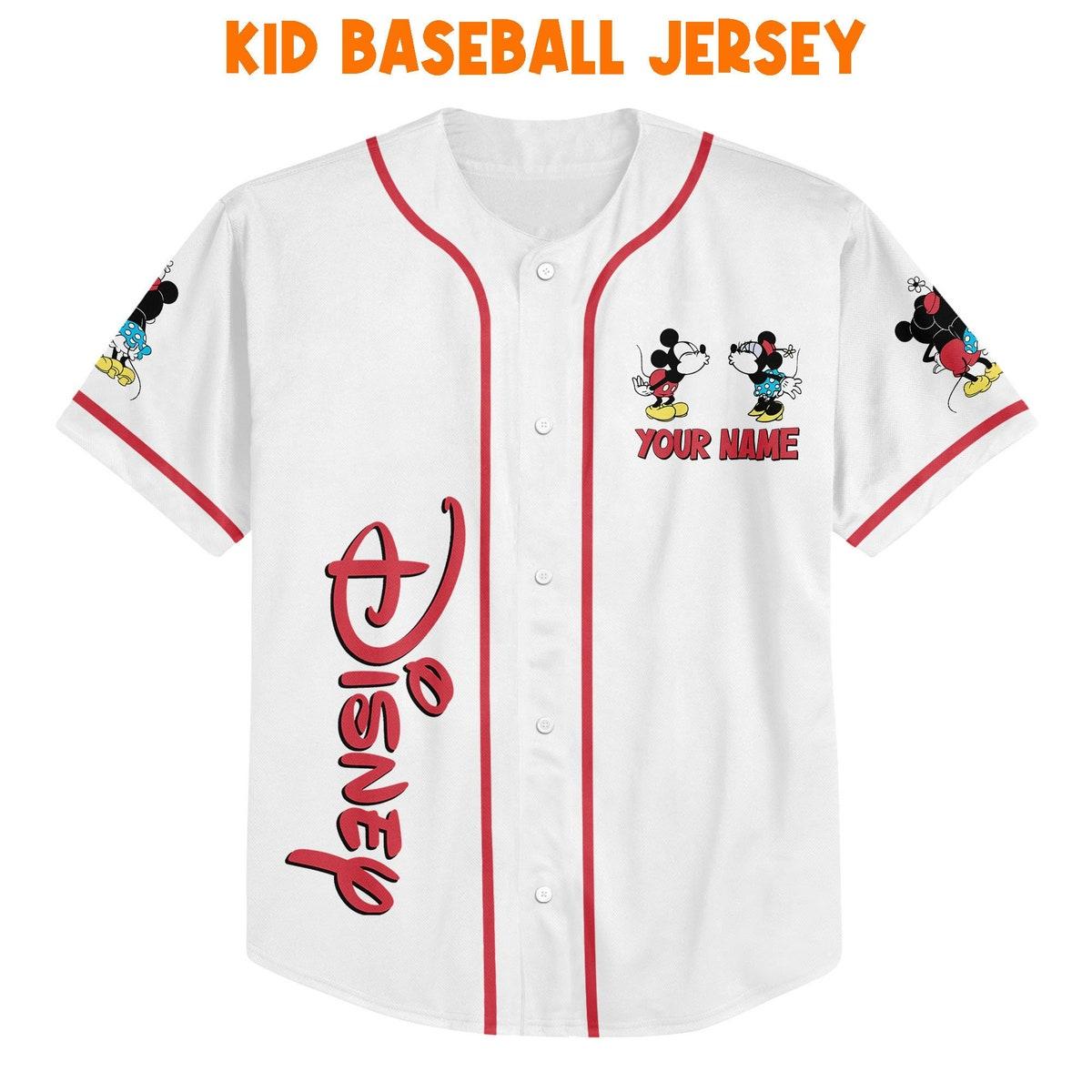 Personalize Disney Mikey Minnie Love Baseball Jersey 2