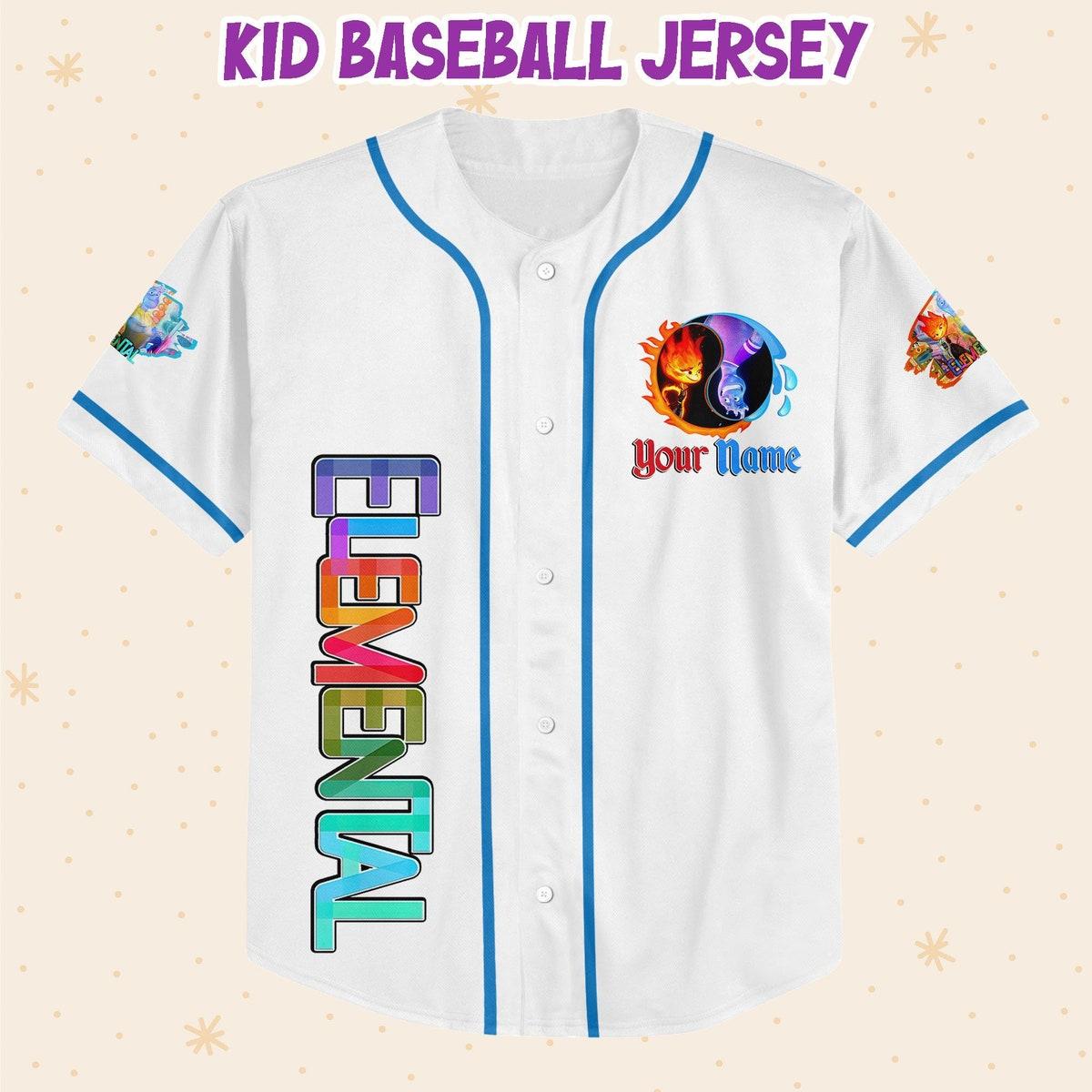 Personalize Disney Pixar Elemental Cute Ember And Wade Baseball Jersey 2