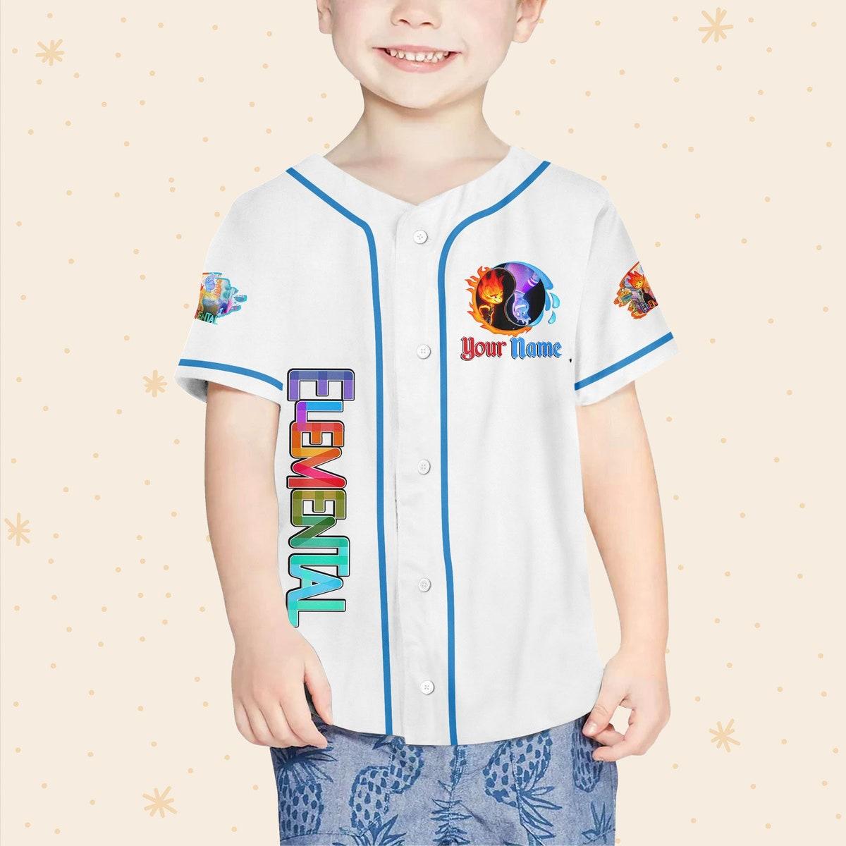 Personalize Disney Pixar Elemental Cute Ember And Wade Baseball Jersey 4