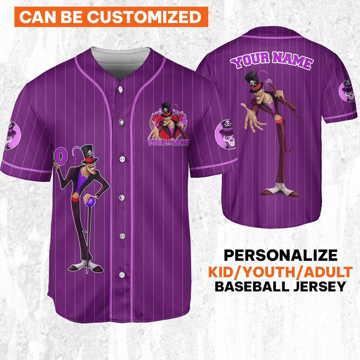 Personalize Disney Tiana Dr Facilier Purple Dark Baseball Jersey 1