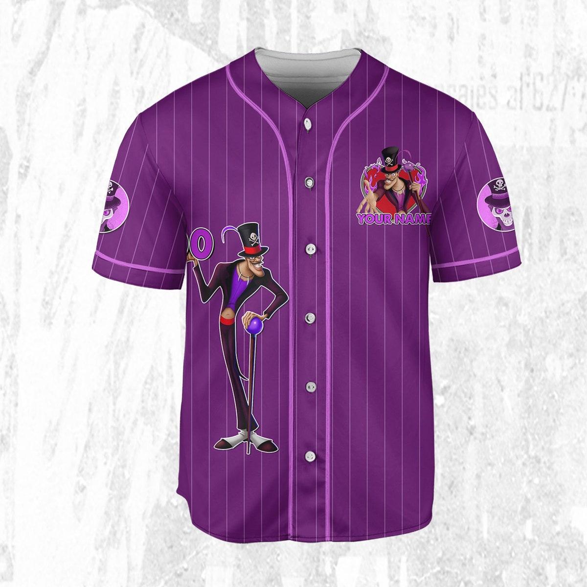 Personalize Disney Tiana Dr Facilier Purple Dark Baseball Jersey 3