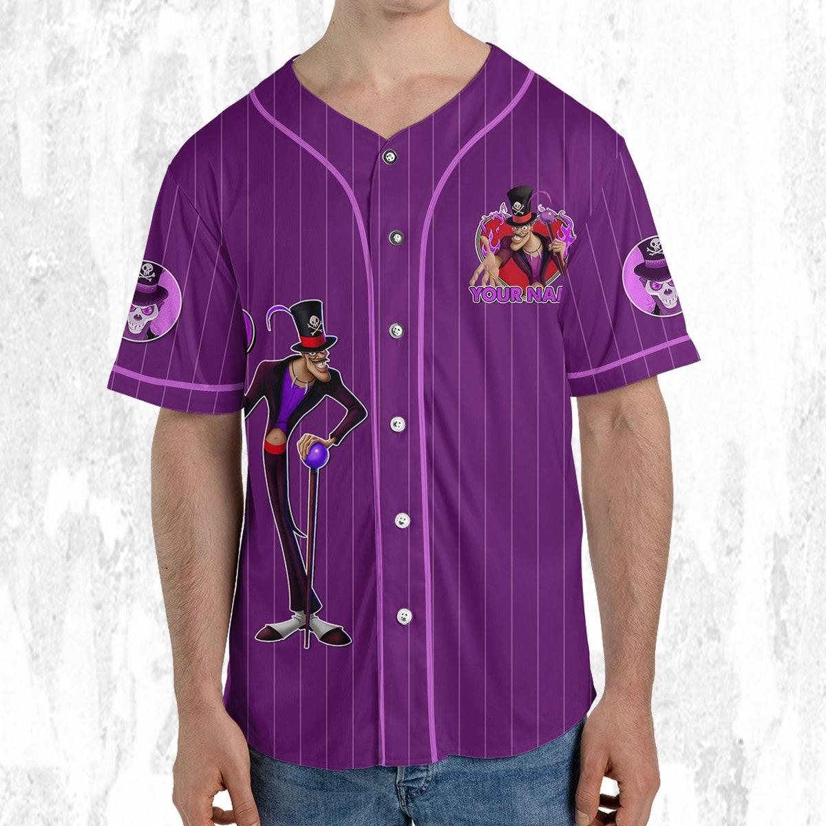 Personalize Disney Tiana Dr Facilier Purple Dark Baseball Jersey 5