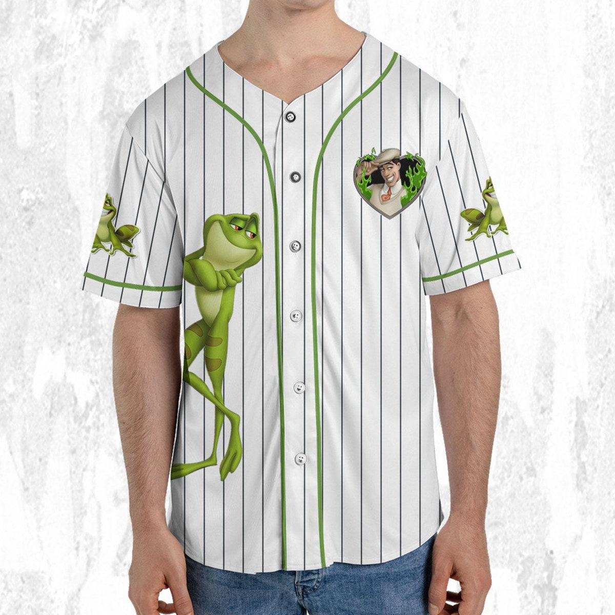 Personalize Disney Tiara Prince Naveent Green White Baseball Jersey 5