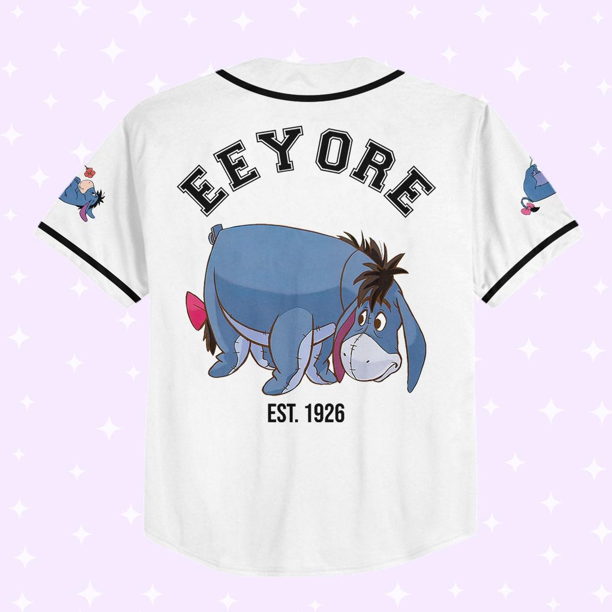 Personalize Disneyland Eeyore Vintage Disney Characters Baseball Jersey 3