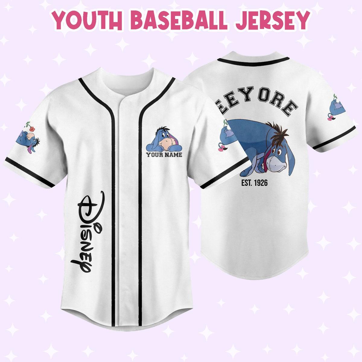 Personalize Disneyland Eeyore Vintage Disney Characters Baseball Jersey 5