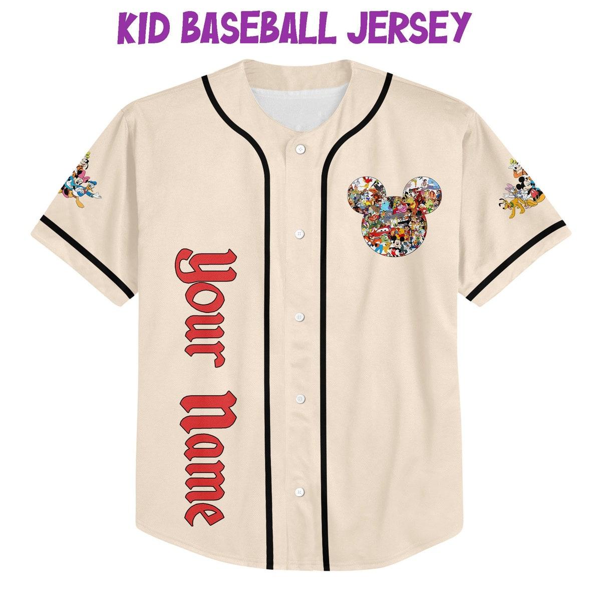 Personalize Disneyland Mickey Head Disney Characters Baseball Jersey 2