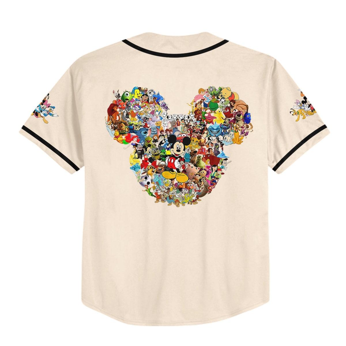 Personalize Disneyland Mickey Head Disney Characters Baseball Jersey 3