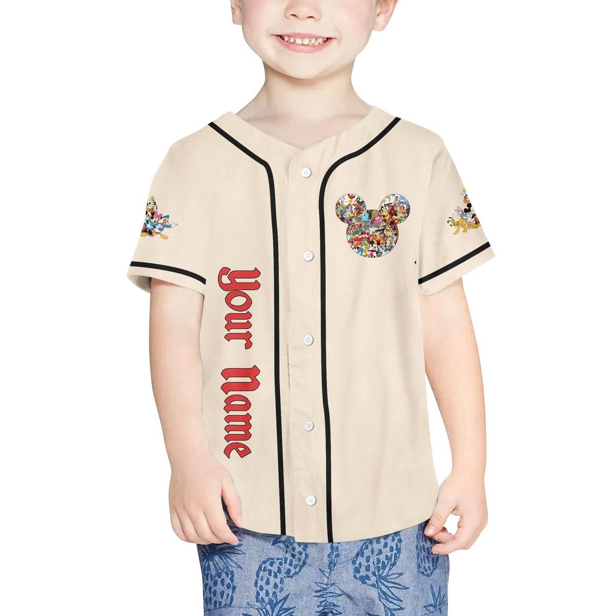 Personalize Disneyland Mickey Head Disney Characters Baseball Jersey 4