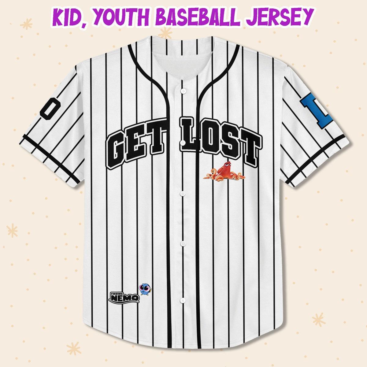 Personalize Finding Nemo Get Lost White Disney Baseball Jersey 2