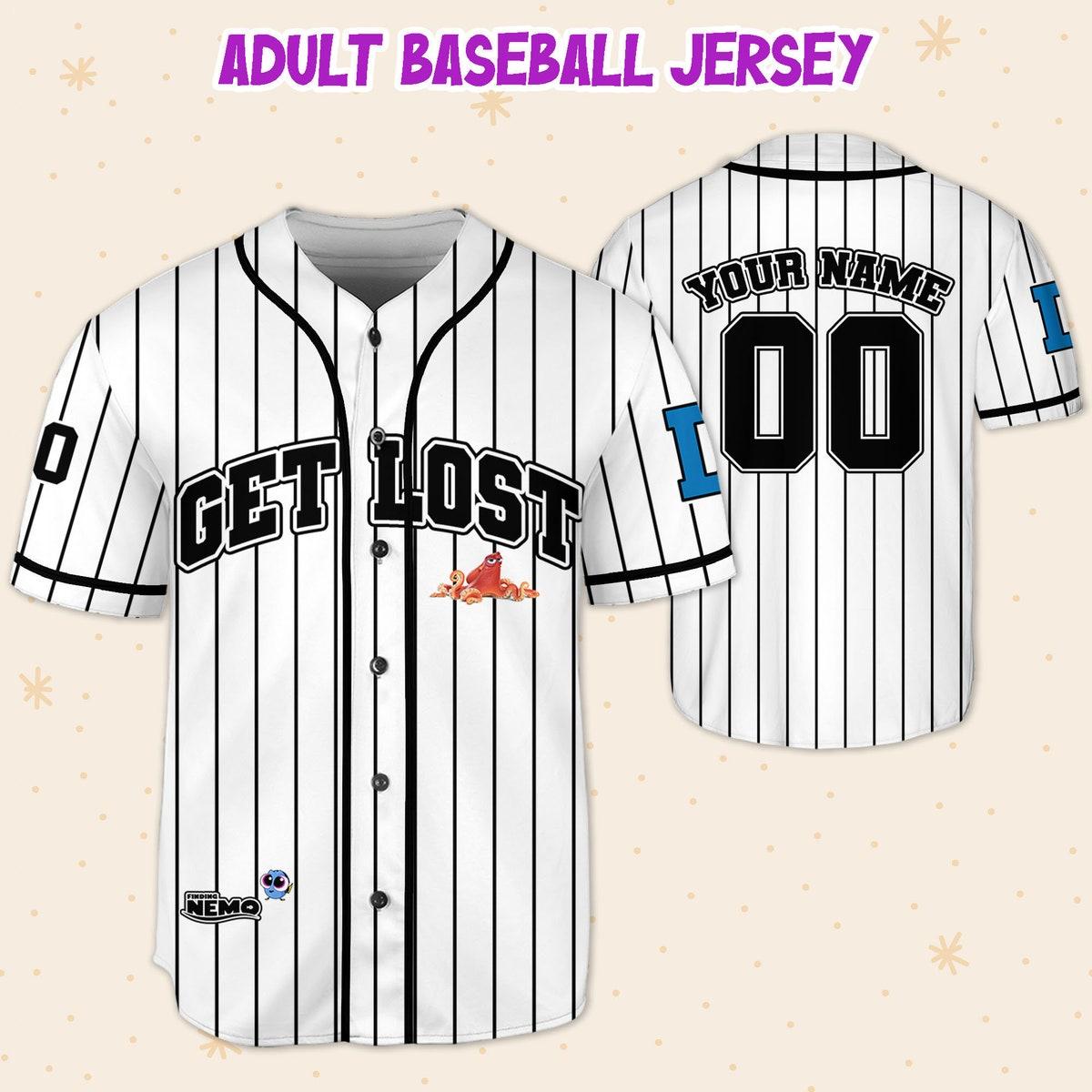 Personalize Finding Nemo Get Lost White Disney Baseball Jersey 5