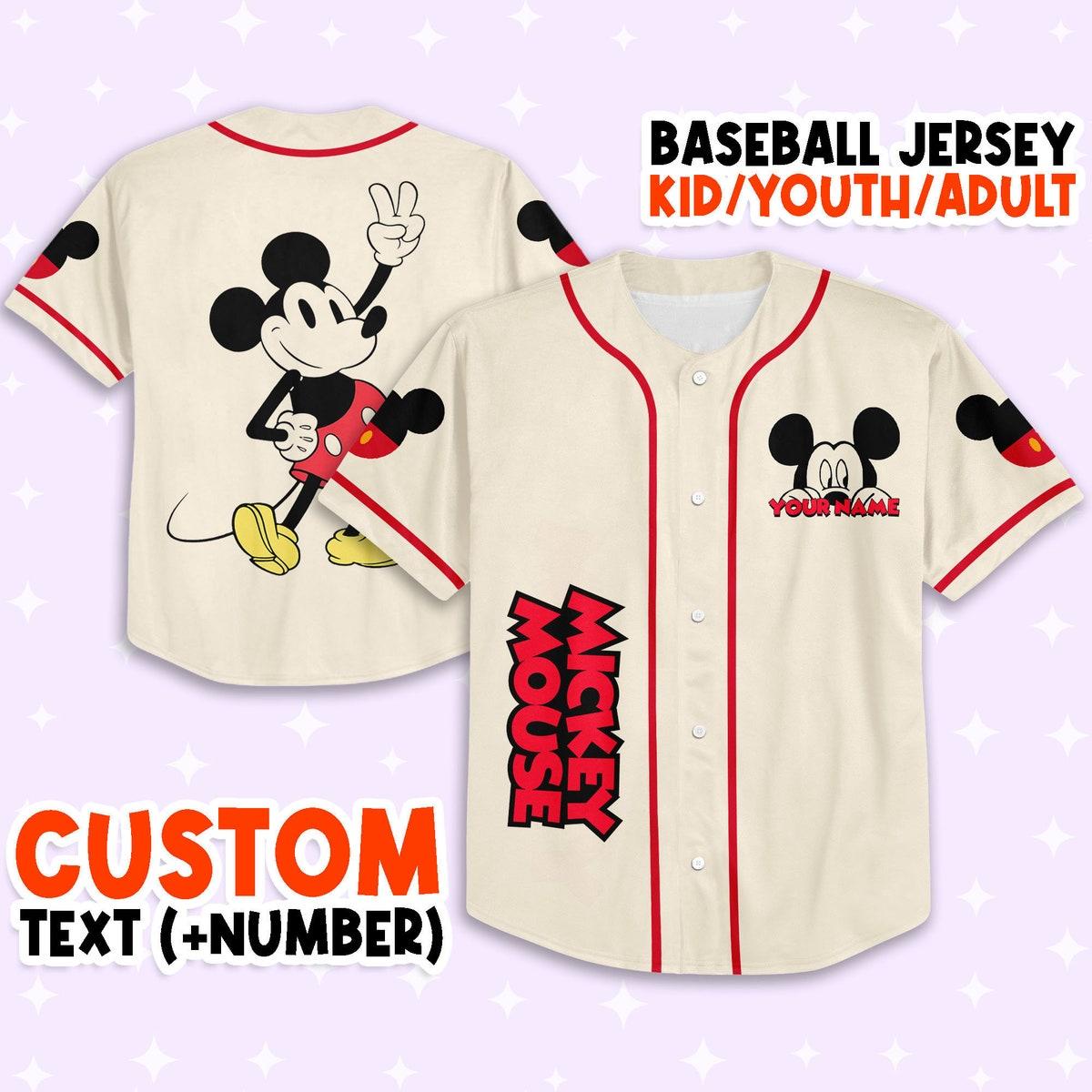 Personalize Jersey Mickey Happy Jersey Disney Baseball Jersey 1